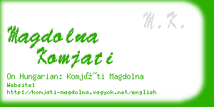 magdolna komjati business card